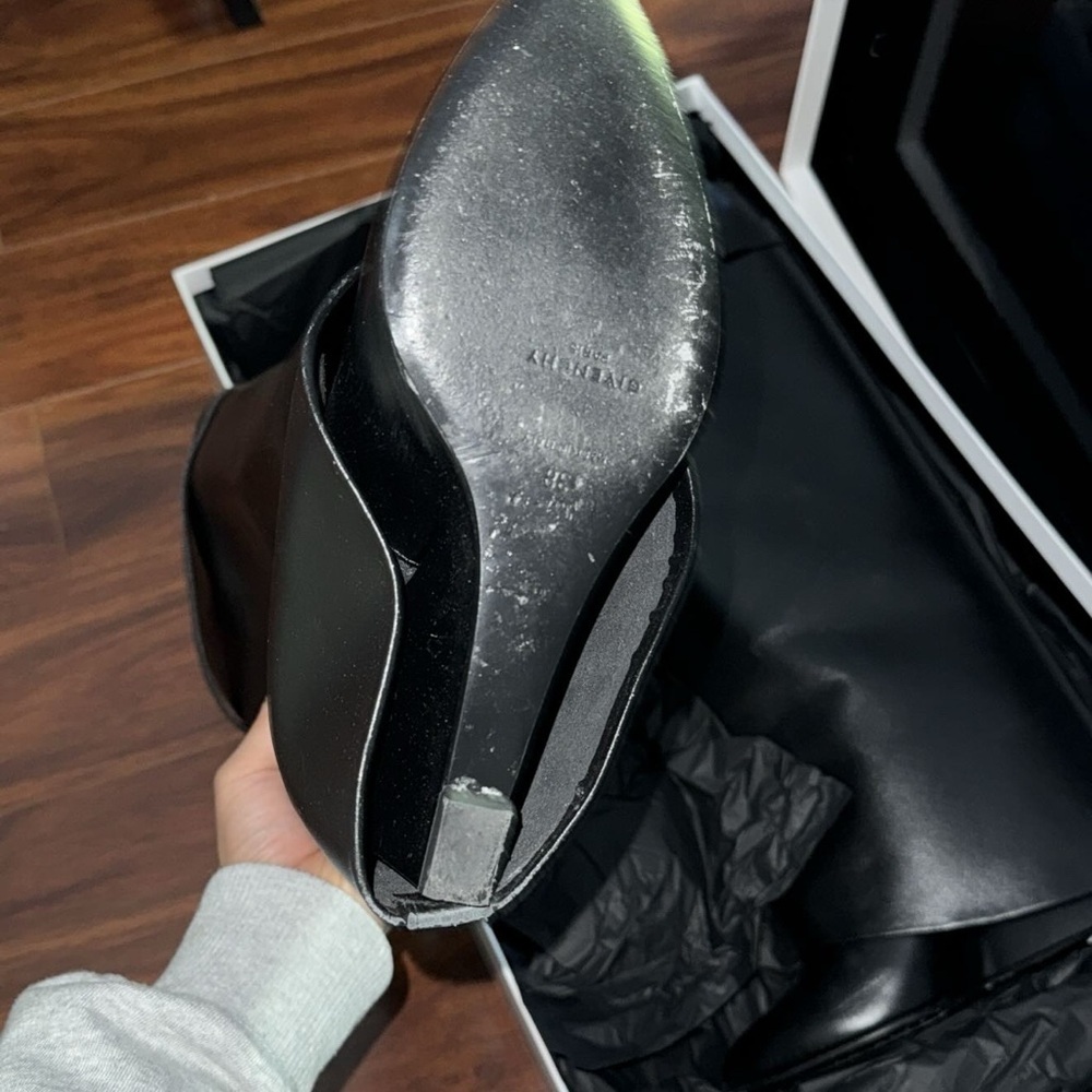 SOLD ON DPOP Givenchy Black Leather Boots with Gold Accent - Picture 4 of 15